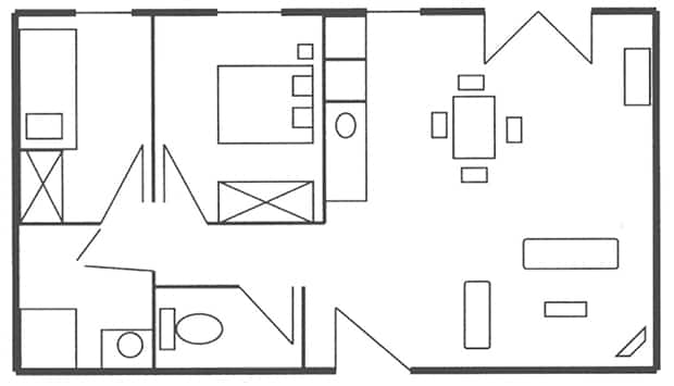 Le Vert Village - Plan Gîte Le Relais 3 personnes