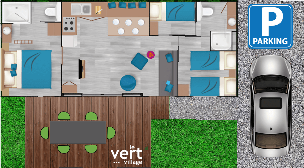 Le Vert Village - Plan Taos F6 ² 6 personnes