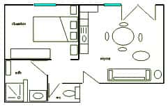Le Vert Village - Plan Gîte L'Oasis 2 personnes