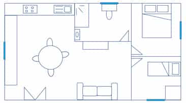 Le Vert Village - Plan Chalet Escapade 3 personnes