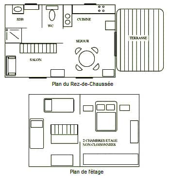 Le Vert Village - Plan Chalet Alizé 4 personnes