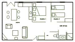 Le Vert Village - Plan Gîte L'Escale 4 personnes