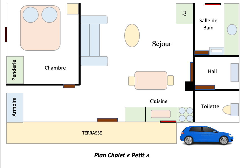 Le Vert Village - Plan Chalet Petit 2 personnes